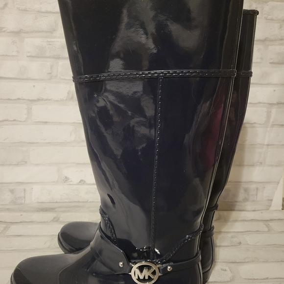 Blue Micheal Kors Rain Boots Size 10 - Picture 4 of 6